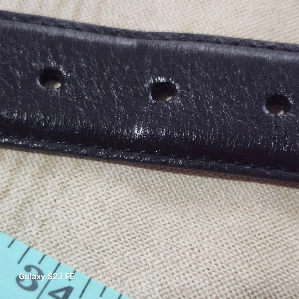 Martin Dingman Calfskin Leather Belt Mens 34 Black Silver‎ Buckle Made in USA